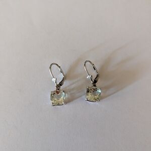 Silver Stud Earrings with Clear Stones